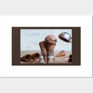 Chocolate ice cream Posters and Art